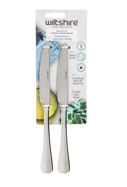 Wiltshire Baguette Dinner Knife 4Piece Stainless Steel - 1