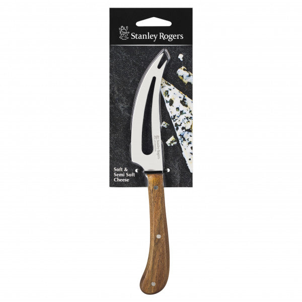 Stanley Rogers Pistol Grip Acacia Slotted Soft Cheese Knife - 1