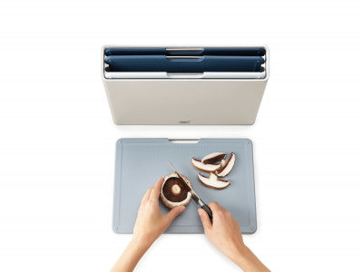 Joseph Joseph Folio Large Chopping Board Set Editions (Sky) with Stainless-Steel Case - 4 Piece - 3