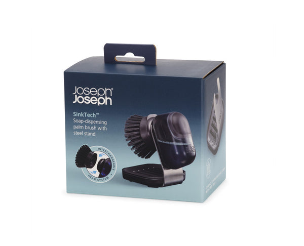 Joseph Joseph SinkTech Soap-dispensing palm brush with stainless-steel storage stand - 1