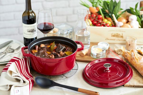 Staub Serving Spoon Black Silicone Head with Acacia Wood Handle - 30cm - 1