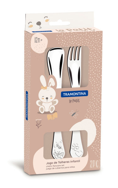 Tramontina Le Petit Stainless Steel Girls Cutlery Set - 2 Piece - 1