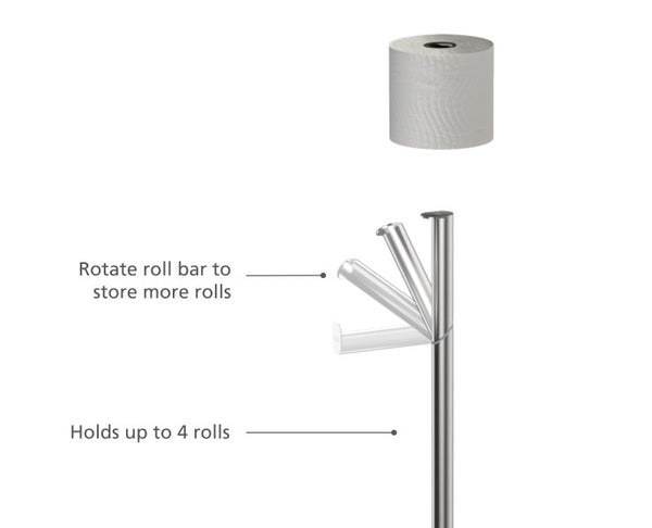 Joseph Joseph Luxe 2 in 1 Stainless Steel Toilet Roll Stand - 3
