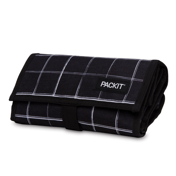 PackIt Freezable Lunch bag Black Grid - Chill a Meal and a 340ml Drink For Hours - 1