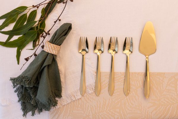 Splayd Gold Mirror Cake Server & Splayd Set/5 - 1