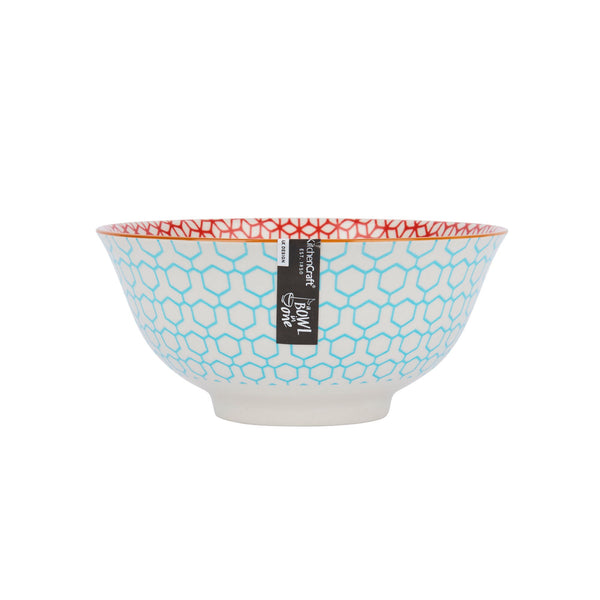 Mikasa Does it All Ceramic Bowl - Geometric Blue - 15.7cm - 2