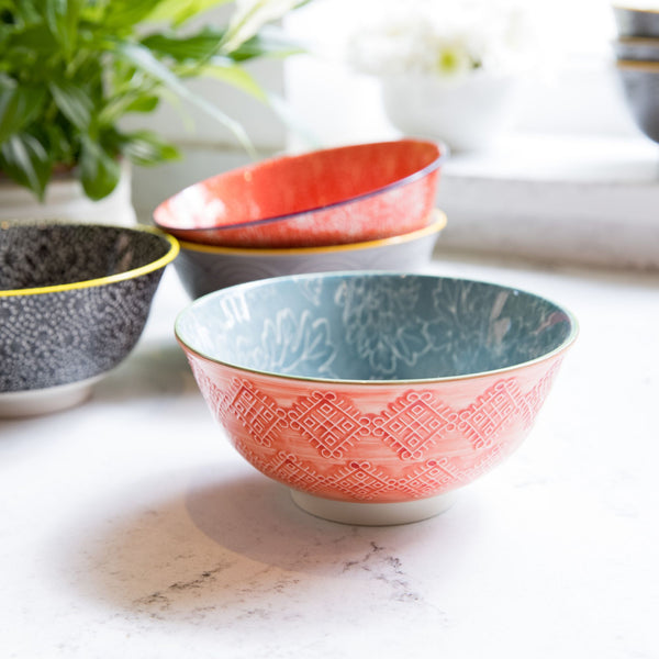 Mikasa Does it All Ceramic Bowl - Grey Floral - 15.7cm - 1