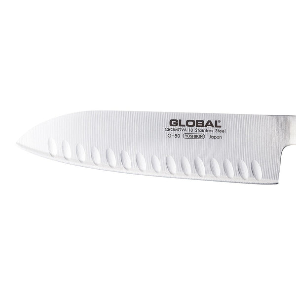 Global Classic Fluted Santoku Knife - 18cm - 1