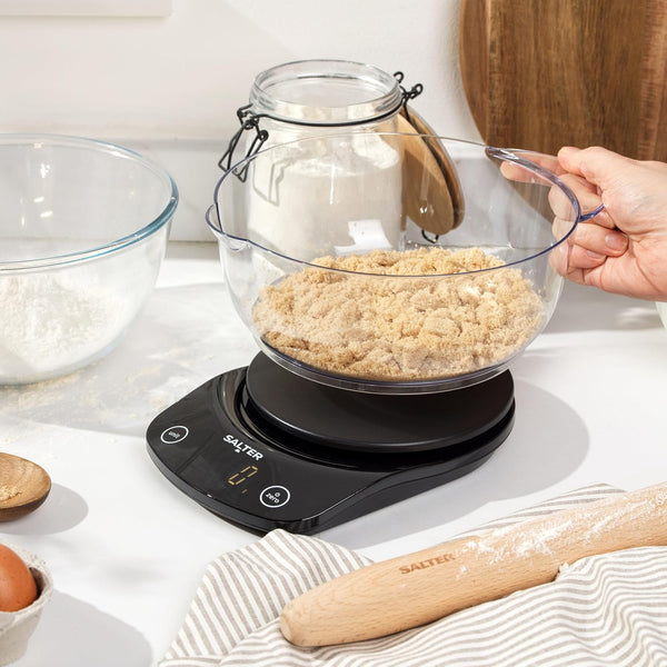 Salter Vega Electronic Kitchen Scale With Bowl Measurement Units (gm, lbs, ml, oz) Capacity - 5kg Max - 1