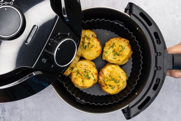 Cuisena Air Fryer Silicone Square Basket Black/Grey 21cm Set/2 - 2