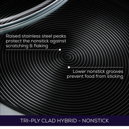 Circulon C-Series Hybrid Clad Stainless Steel Nonstick Induction Open Stirfry 32cm - 3