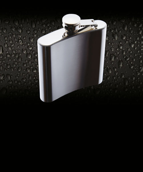 BarCraft Polished Stainless Steel Hip Flask - 170ml - 3