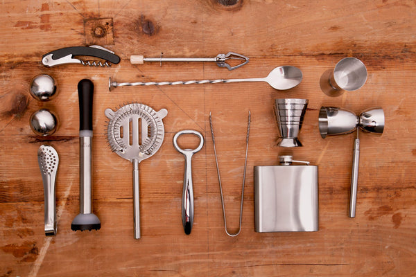 BarCraft Polished Stainless Steel Hip Flask - 170ml - 1