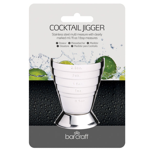 BarCraft Stainless Steel Jigger - Measures 15ml-75ml - 1