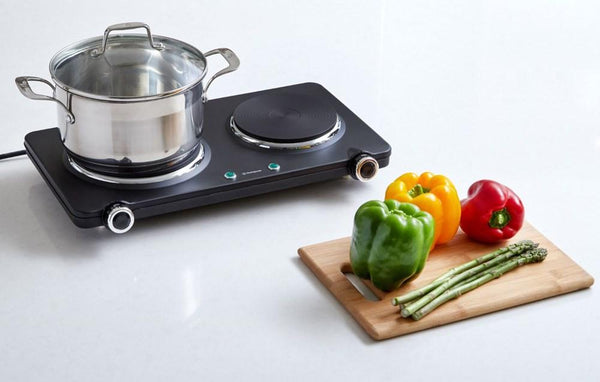 Westinghouse Black Double Hotplate - 1500W and 750W - 1