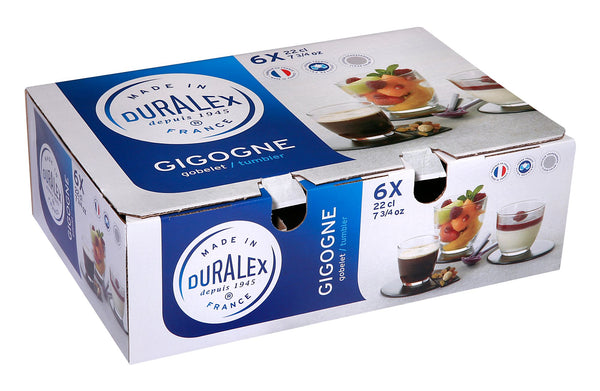 Duralex Gigogne Clear Tumbler Set of 6 - 220ml - 1