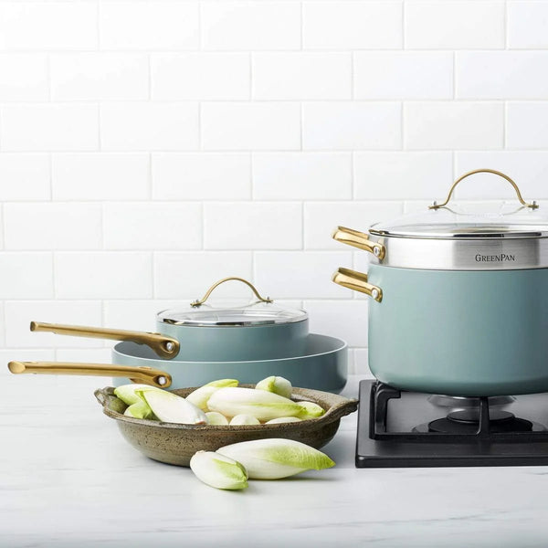 GreenPan Padova 6 (10) Piece PFAS Free Cookset Smokey Blue - 2