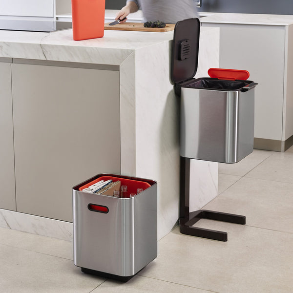 Joseph Joseph Totem Stainless Steel - 40L (2 x 20-litre compartments for separating waste & recycling) - 3