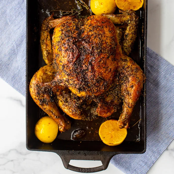 Lodge Cast Iron Roasting Dish with Silicone Grips - 23cm x 33cm - 2