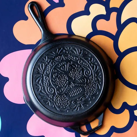 Lodge Sugar Skull Cast Iron Skillet – 26cm x 5cm - 1