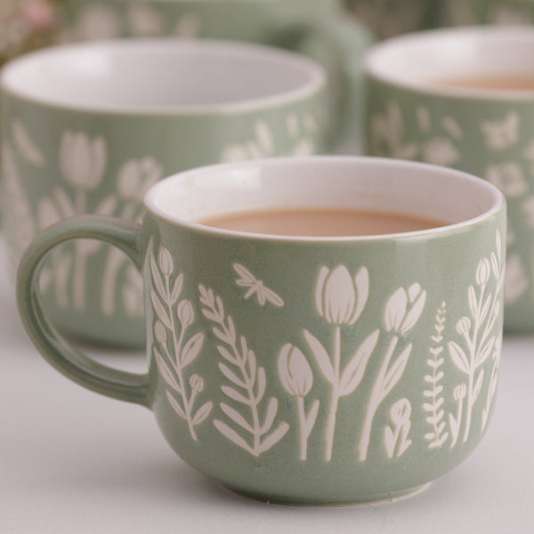 Mason Cash In the Meadow Green Tulip Mug, 400ml - 1