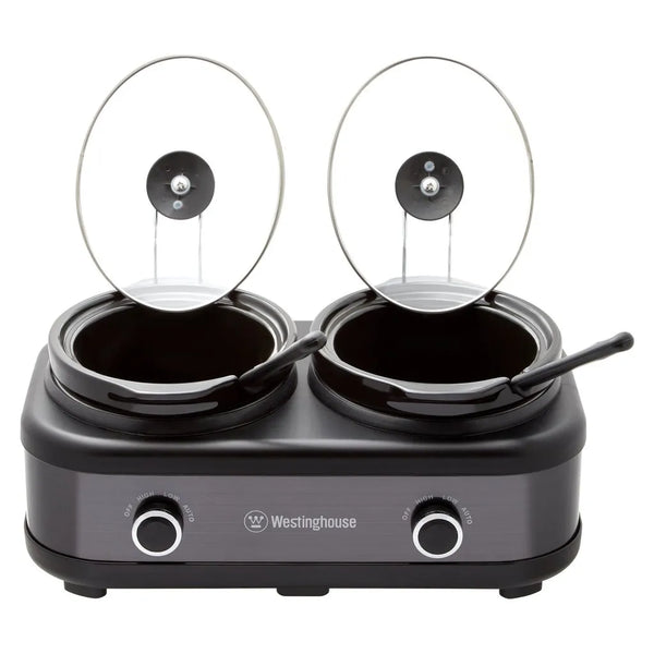Westinghouse 2 Pot Slow Cooker Black Stainless Steel - 3