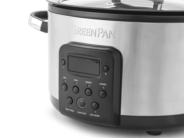 GreenPan Bistro Slow Cooker 3.7L PFAS Free - Stainless Steel - 3