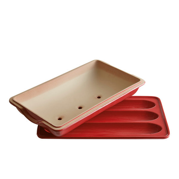 Emile Henry Baguette Bread Baker - Burgundy - 1