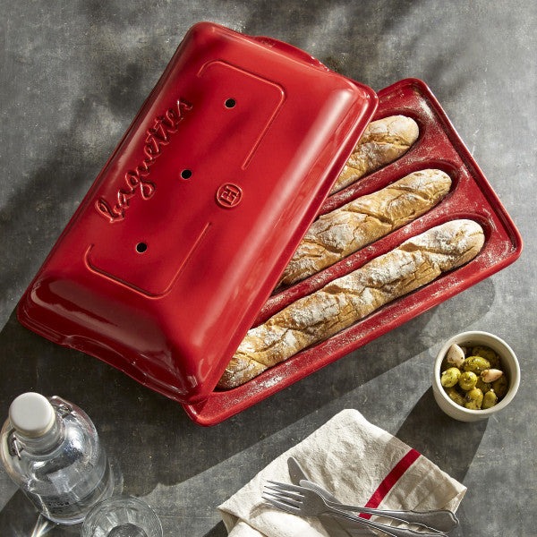 Emile Henry Baguette Bread Baker - Burgundy - 3