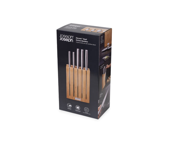 Joseph Joseph Elevate Steel Knives Bamboo Block Set - 5 Piece - 1