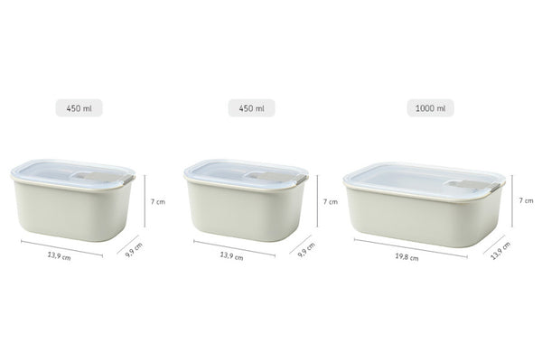 Mepal Easyclip Food Storage Container 3-Piece Set Nordic White - 1