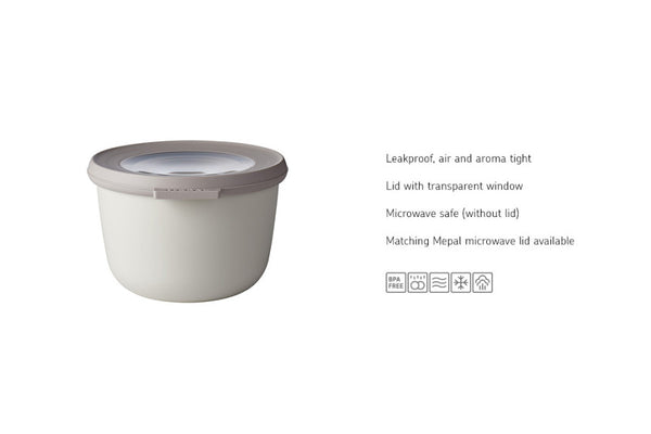 Mepal Cirqula Round Food Container Nordic White - 500ml - 2