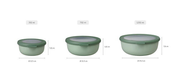 Mepal Cirqula Round Food Storage Container Small Set 3 Piece Nordic Sage - 2