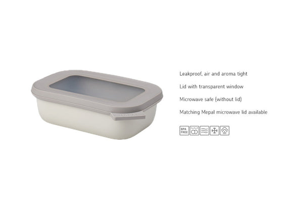 Mepal Cirqula Rectangle Food Container Nordic White - 500ml - 1