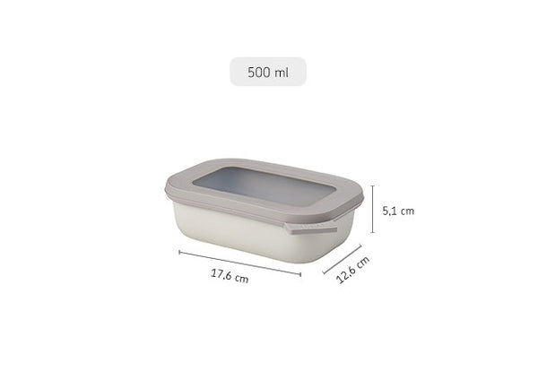 Mepal Cirqula Rectangle Food Container Nordic White - 500ml - 2