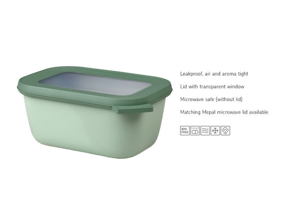 Mepal Cirqula Rectangle Food Container Nordic Sage Polypropylene - 750ml - 1