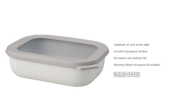 Mepal Cirqula Rectangle Nordic White Thermoplastic - 1000ml - 3