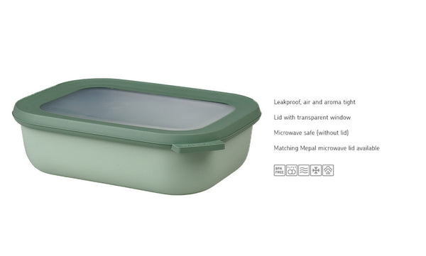 Mepal Cirqula Rectangle Nordic Sage Thermoplastic - 1000ml - 1