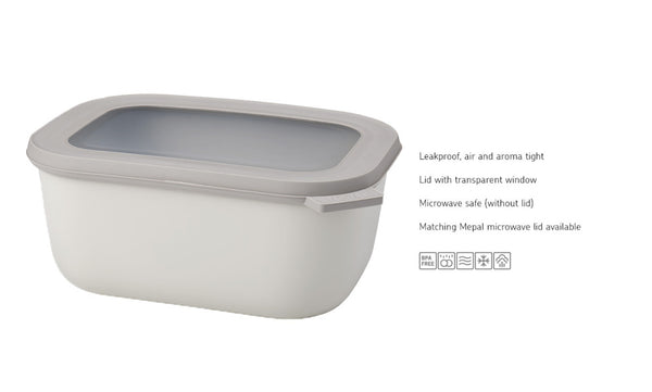 Mepal Cirqula Rectangle Storage Container Nordic White Polypropylene - 1500ml - 3