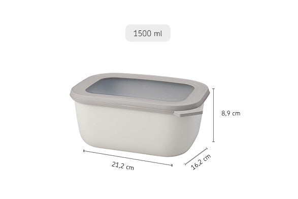 Mepal Cirqula Rectangle Storage Container Nordic White Polypropylene - 1500ml - 2