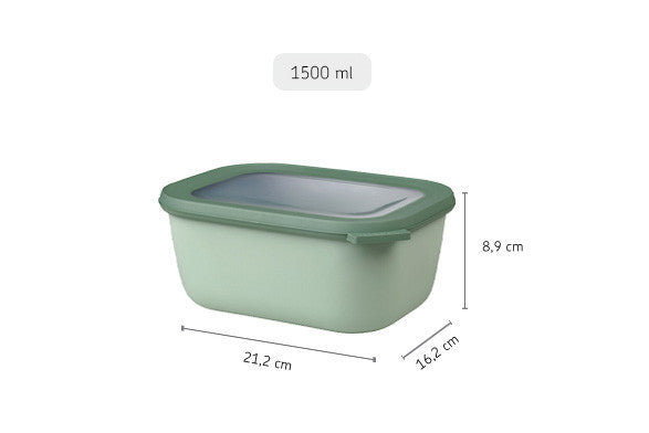 Mepal Cirqula Rectangle Storage Container Nordic Sage Polypropylene - 1500ml - 2