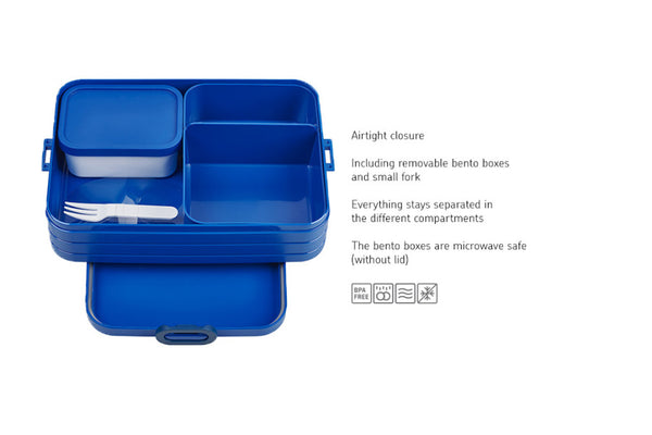 Mepal Bento Box Large Vivid Blue Polypropylene - 17cm x 25.5cm - 1