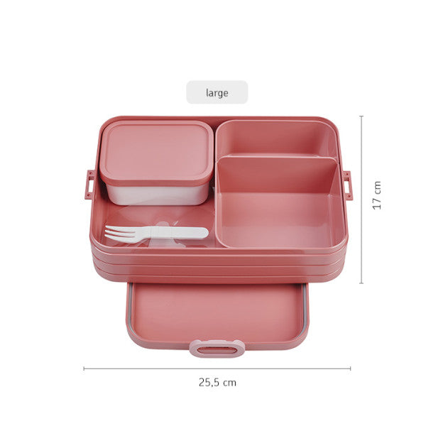 Mepal Bento Box Large Vivid Mauve Polypropylene - 17cm x 25.5cm - 2