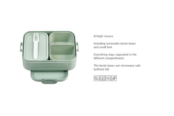 Mepal Bento Box Large Nordic Sage Polypropylene - 17cm x 25.5cm - 1