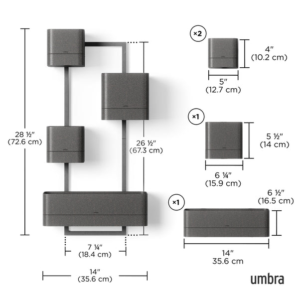 Umbra Cubiko Wall Planter - Black - 2