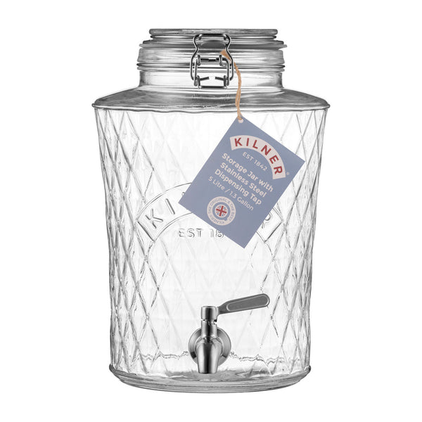 Kilner Clip Top Diamond Dispenser, 5 Litre - 1