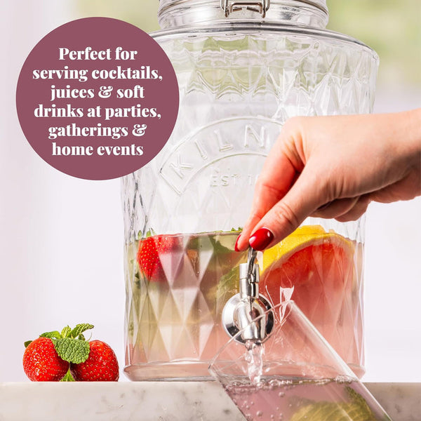 Kilner Clip Top Diamond Dispenser, 5 Litre - 3