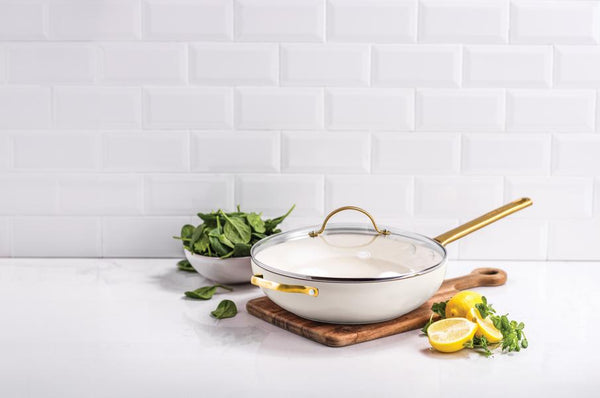 GreenPan Padova PFAS Free Covered Wok 32cm/5.42L Cream - 1
