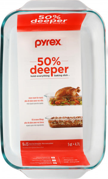 Pyrex Deep Glass Baking Dish - 4.7L - 1