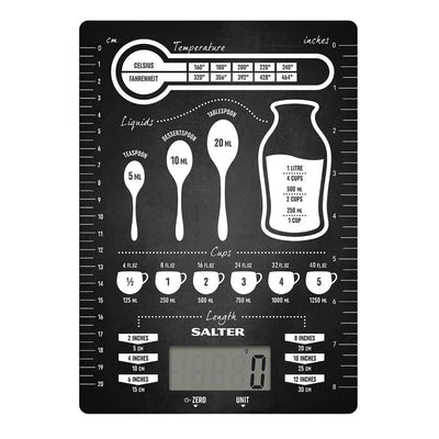 Salter Conversion Table Electronic Kitchen Scale Measurement Units (gm, oz, ml, fl.oz) Capacity - 5kg Max